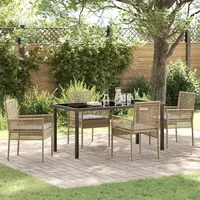 vidaXL Garten Essgruppe 5-tlg. Beige