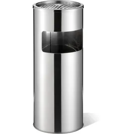 Durable Papierkorb 337323 26x62cm mit Ascher metallic silber