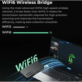 Creality CR-Scan Ferret 3D-Scanner, 0,1 mm Genauigkeit, und mm Aufloesung. 10?FPS Scannen, schwarzer Objekte mit Anti-Shake-Lin...