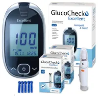GlucoCheck Excellent Starter-Set mg/dl mit 110 Blutzuckerteststreifen