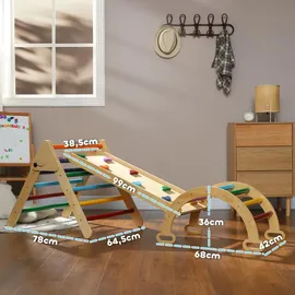 aiyaplay Kletterdreieck 5 in 1 Set mit Rutsche Mehrfarbig