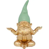 Kare Design Deko Figur Zwerg Meditation, Gold Grün