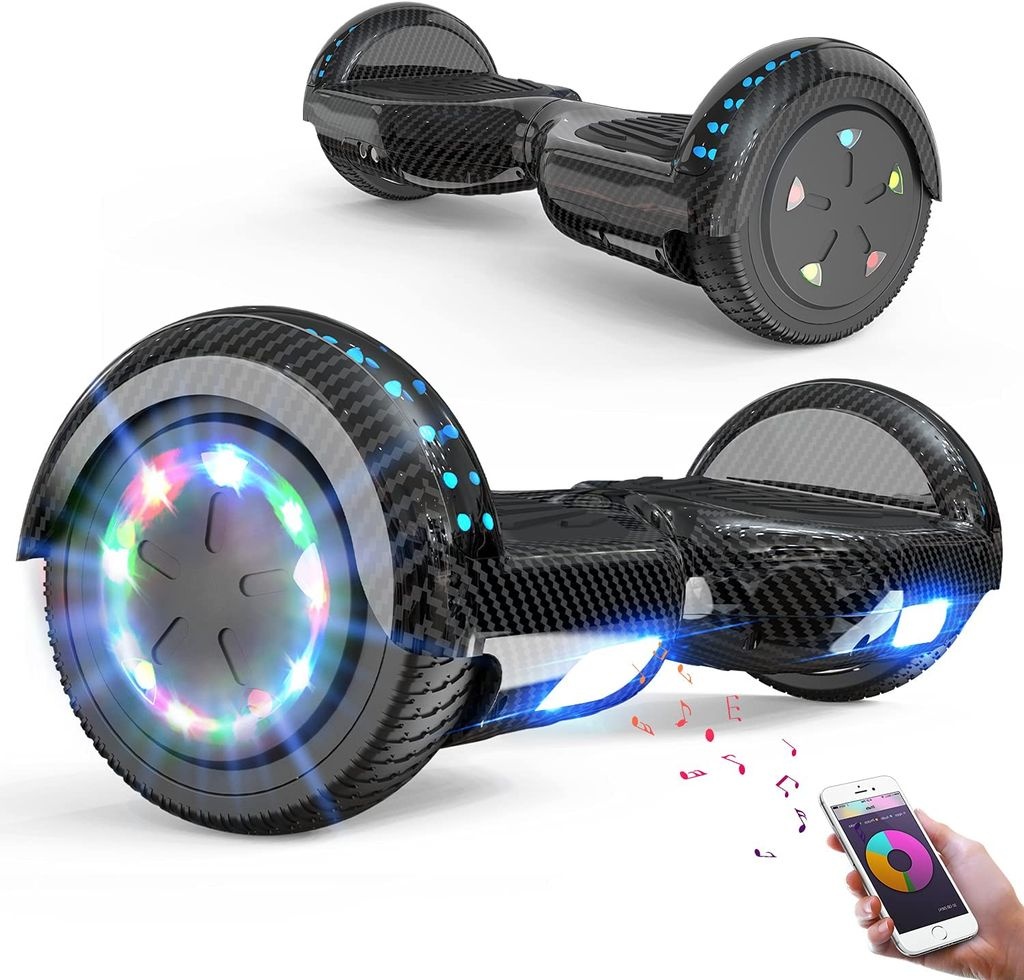 Hoverboards,Hoverboards Kinder,6,5 Zoll Self Balance Scooter,E-Scooter mit schönen LED-Lichtern,Bluetooth-Lautsprecher,Geschenk für Kinder