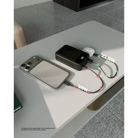 SBS Compact PowerBank, 20000mAh, 20W Power Delivery (PD 3.0 PPS), AFC, Powerbank mit Schnelllade, LCD-Display, USB-C, USB-A, tragbares Reiseladegerät, kompaktes Design, Schwarz