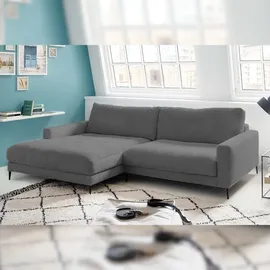 KAWOLA Ecksofa Cara Cord Recamiere links grau