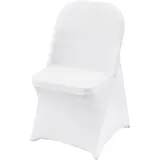 Vevor Stuhlhussen aus Elastischem Spandex für Klappstühle, Universell Passender, Kurzer Vorderbezug, Abnehmbare & Waschbare Schonbezüge, für Hochzeit, Urlaub, Party, Feier, (100 Stück, Schwarz)