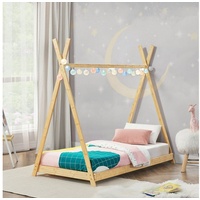 [en.casa]® Kinderbett Vimpeli 70x140 cm Bambus