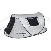 Deryan Luxe Dome - Reisezelt - Pop-Up - Aufbau in 2 Sekunden - Anti UV - geeignet für 2 Personen - Silber/Schwarz, Dome 2P-2R