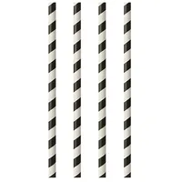 Papstar Trinkhalme Papier 20 cm 100 St. Schwarz/Weiß