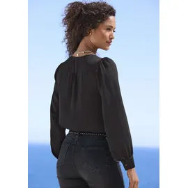 LASCANA Langarmbluse schwarz 36