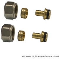 OVENTROP Ofix Klemmringverschraubung,m24x1,5,16x2mm, 2-fach für Kunststoffrohr - Oventrop