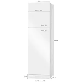 OPTIFIT Kühlumbauschrank Faro 60 x 57,1 x 206,8 cm Weiß