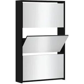 vidaXL Schuhschrank 63 x 102,5 x 17 cm schwarz