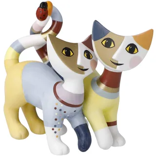 GOEBEL Katzenpaar Luca e Sofia von der Künstlerin Rosina Wachtmeister aus Biskuit-Porzellan, 31-400-66-1, Gelb, Hellblau