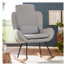 KADIMA DESIGN Schaukelstuhl CAPRI Design Relaxsessel 75 x 110 x 88,5 cm, in Grau / Gr.: onesize