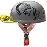 Halbschalenhelm Mit ECE-Zulassung Vintage Motorradhelm Baseball Cap Cruiser Chopper Scooter Helm Herren Retro Motorrad Halbhelm Damen Mofa Helm