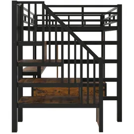 stilvora Hochbett 140 x 200 cm Metall schwarz