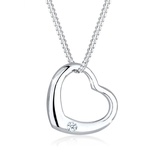 Elli DIAMONDS Herz Liebe Diamant (0.03 ct.) 925 Silber Ketten Damen