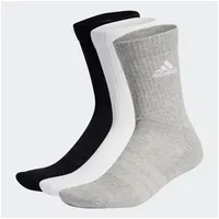adidas Cushioned Crew Socken 3er Pack Medium Grey Heather / White / Black 43-45