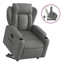 vidaXL Relaxsessel mit Aufstehhilfe Dunkelgrau Stoff