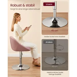 VASAGLE Schminkstuhl Samt Rosa