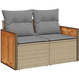 vidaXL Garten-Lounge-Set 8-tlg. beige Polyrattan Akazie