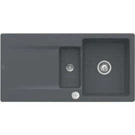 Villeroy & Boch Siluet 60 R rechts Einbauspüle keramik graphit Excenterbetätigung 1000 x 510 mm