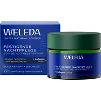 Weleda Bio Festigende Nachtpflege Blauer Enzian & Edelweiß - Naturkosmetik Anti Aging Gesichtscreme/Feuchtigkeitscreme mindert Falten/Pigmentflecken & aktiviert die Zellerneuerung (vegan, 40ml)