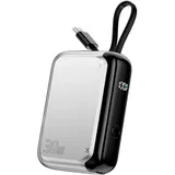 4smarts Powerbank Pocket mit USB-C Kabel 10000mAh - silber