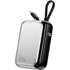 4smarts Powerbank Pocket mit USB-C Kabel 10000mAh - silber