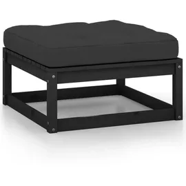 vidaXL 7-tlg. Garten-Lounge-Set mit Kissen Schwarz Massivholz Kiefer