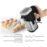 Sunicol Handmixer Mini Elektrisch Handmixer, 800W, 5 Geschwindigkeiten plus Turbo, Handrührer mit Exit-Taste, 2 Knethaken & 2 Rührbesen schwarz
