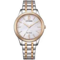 Citizen Damenuhr Modell: EM0416-78A mit Zweifarbigem Armband und weißem Zifferblatt