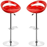 Yizhe 2xBarhocker,Barstühle,Bürohocker,Küchenhocker,Bistrohocker,Küchenstuhl,Stuhl,Lounge Bar Hocker,2er Set ABS Barstuhl,für Esszimmer, Küche, Theke, Bar, vintagebraun-(rot)