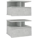 vidaXL Hängende Nachttische 2 Stk. Betongrau 40x31x27cm Holzwerkstoff