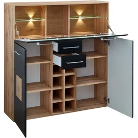 Innostyle Highboard Sonate 120 x 128 x 37 cm Schwarz