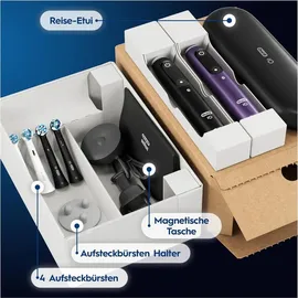 Oral-B iO Series 8 Black Onyx + 2. Handstück Violet Ametrine + Aufsteckbürsten 4 St. + Reiseetui