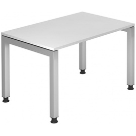 Hammerbacher Ergonomic Plus J-Serie VJS12/W/S Schreibtisch weiß rechteckig, 4-Fuß-Gestell silber 120,0 x 80,0 cm