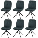 Mendler 6er-Set Esszimmerstuhl HWC-M68, Küchenstuhl Lehnstuhl, drehbar Auto-Position, Metall Stoff/Textil grau -