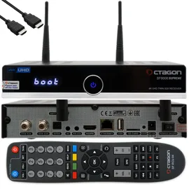 Octagon SF8008 4K TWIN SUPREME V3 UHD E2 2xDVB-S2X Linux PVR Twin Sat Receiver mit 2.4/5G Dual-Band WiFi + 4TB M2 SSD