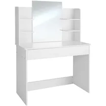 Tectake tectake® Schminktisch, im modernen Look, breite, unterteilte Schublade, 4 seitliche Fächer, 100 x 40 x 139,5 cm