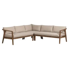 Woood Biam Garten Loungeset Akazienholz, Natur/Sand - Transparent/Grau
