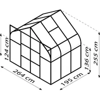 Vitavia Gewächshaus Dione 5000 Alu 2,64 x 1,95 x 2,55 m