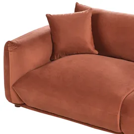 Beliani Sofa 3-sitzer Luvos Samtstoff Goldbraun