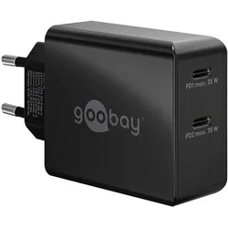 Goobay USB-CTM PD Dual-Schnellladegerät 36 W schwarz