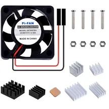 GeeekPi Lüfter für Raspberry Pi – 30x30x7mm DC 5V bürstenloser CPU-Kühllüfter mit Kühlkörpern für Raspberry Pi 4 Model B, 3B+, 3 & Retroflag NESPI CASE Plus