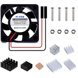 GeeekPi Lüfter für Raspberry Pi – 30x30x7mm DC 5V bürstenloser CPU-Kühllüfter mit Kühlkörpern für Raspberry Pi 4 Model B, 3B+, 3 & Retroflag NESPI CASE Plus