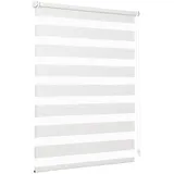 Sekey Doppelrollo Klemmfix ohne Bohren für Fenster, Duo Rollo Jalousie Sonnenschutz, 40x150cm, Leichter Flachs