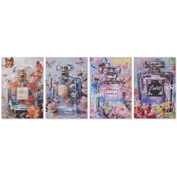 Bild Home ESPRIT – 4-teilig, 60 x 90 cm, handgemalt auf Leinwand im Glamour-Stil