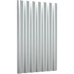vidaXL Dachpaneele 36 Stk. Pulverbeschichteter Stahl Silber 60x36 cm
